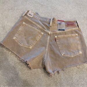 NWT Levi's 501 Tan High-Rise Cutoff Denim Shorts